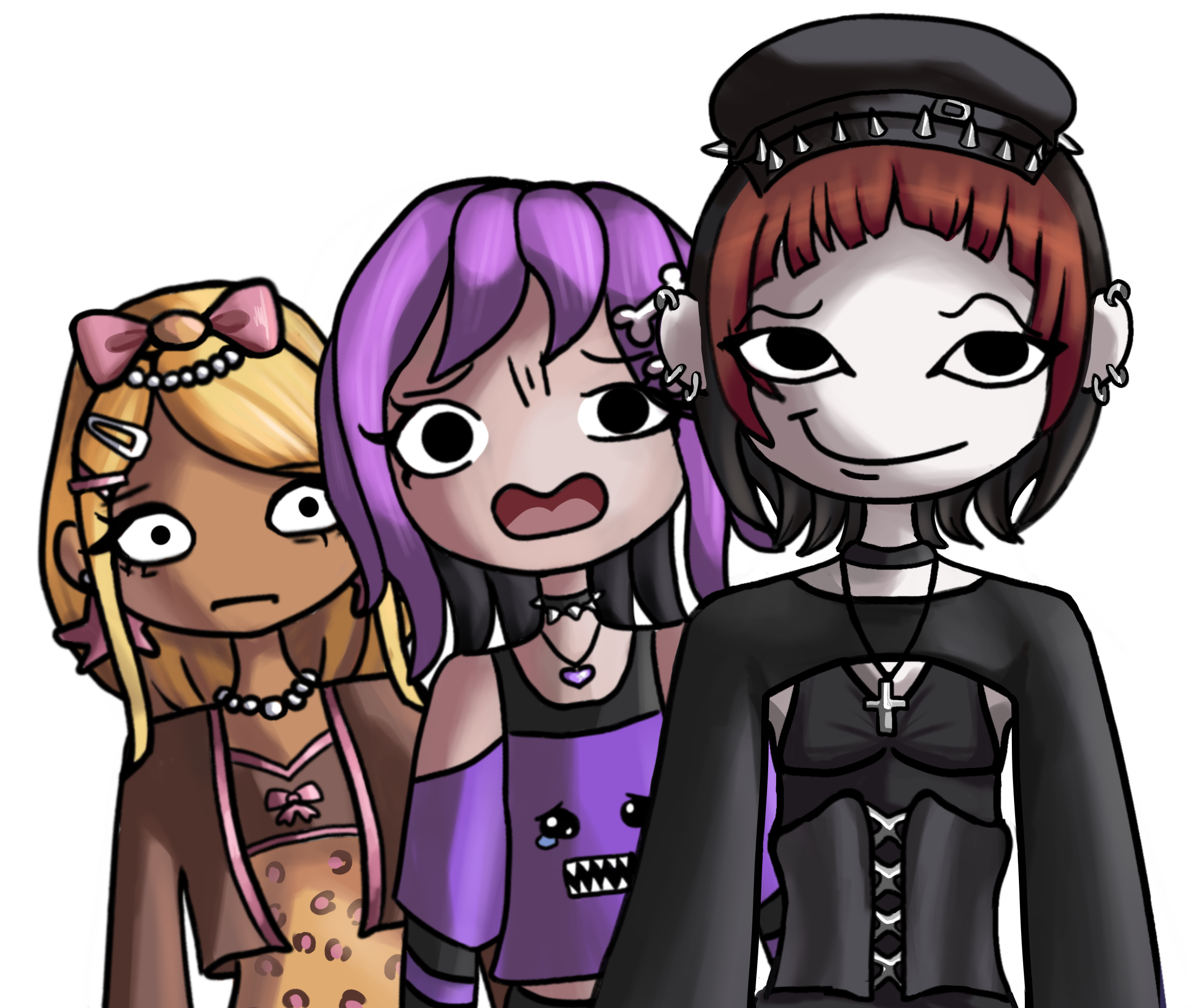 Three JunkTok characters staring at the form
